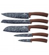 6 pcs knife set with stand, original wood