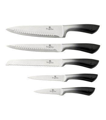 6 pcs knife set in stainless steel block